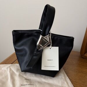 Merit Brandon Maxwell Black Leather Hand Bag